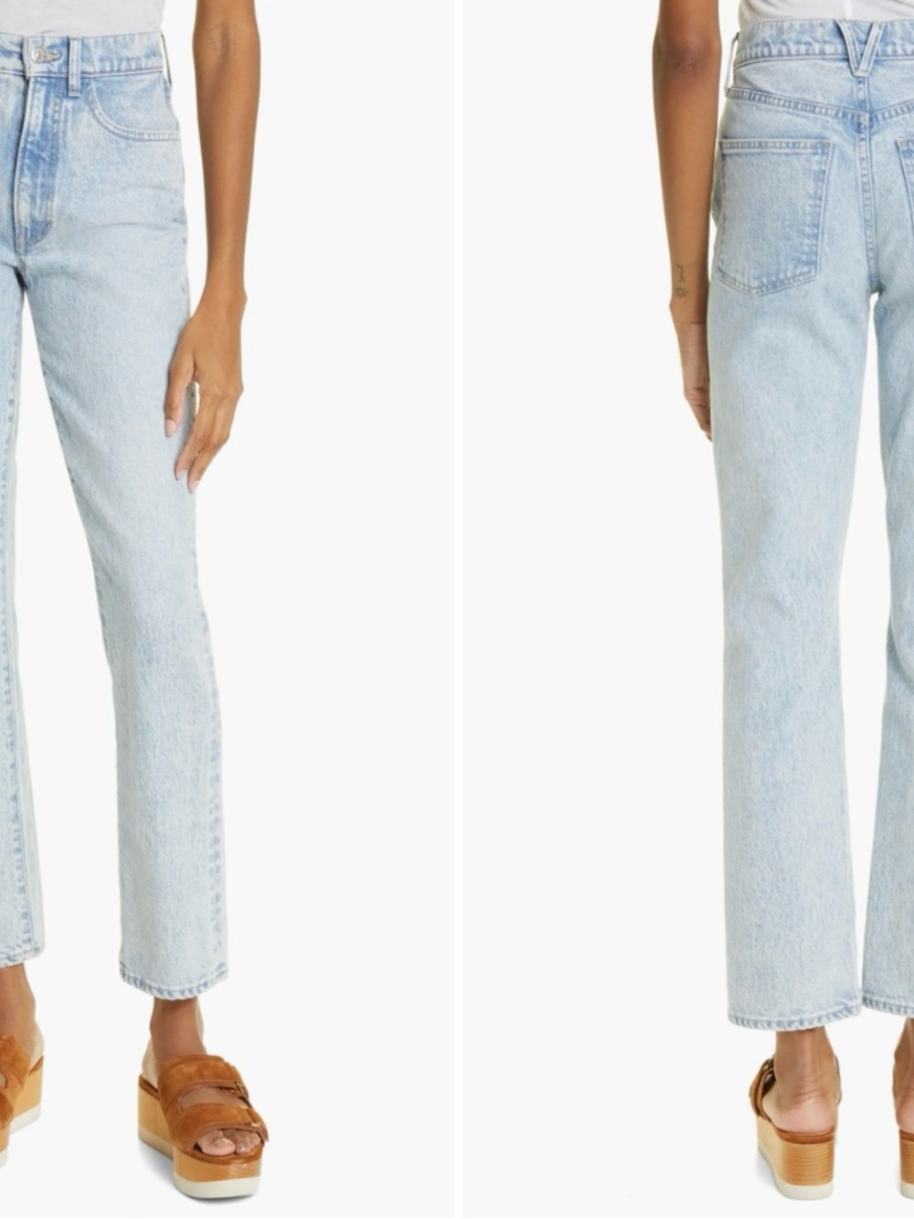 Veronica Beard Lena Light Wash Straight Leg Jeans